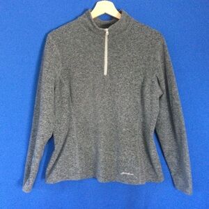 Eddie Bauer Women’s Fleece 1/4 Zip Pullover Medium Hiking Gray